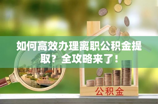 琅琊如何高效办理离职公积金提取？全攻略来了！