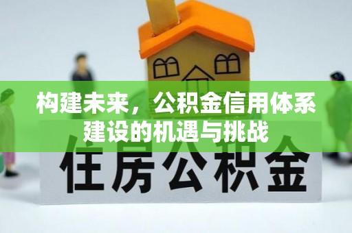 琅琊构建未来，公积金信用体系建设的机遇与挑战