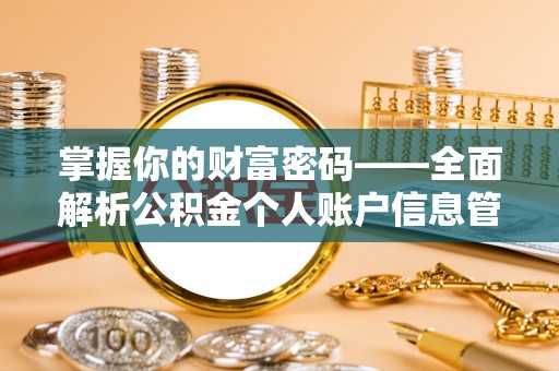 琅琊掌握你的财富密码——全面解析公积金个人账户信息管理与优化